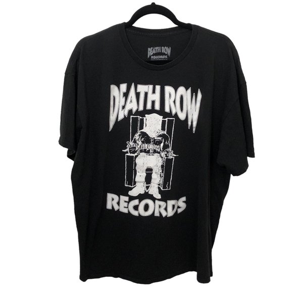 Men's Death Row Records Black White Printed Crewneck Short Sleeve 2x - Picture 1 of 5